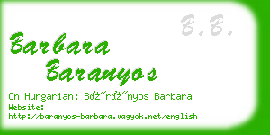 barbara baranyos business card